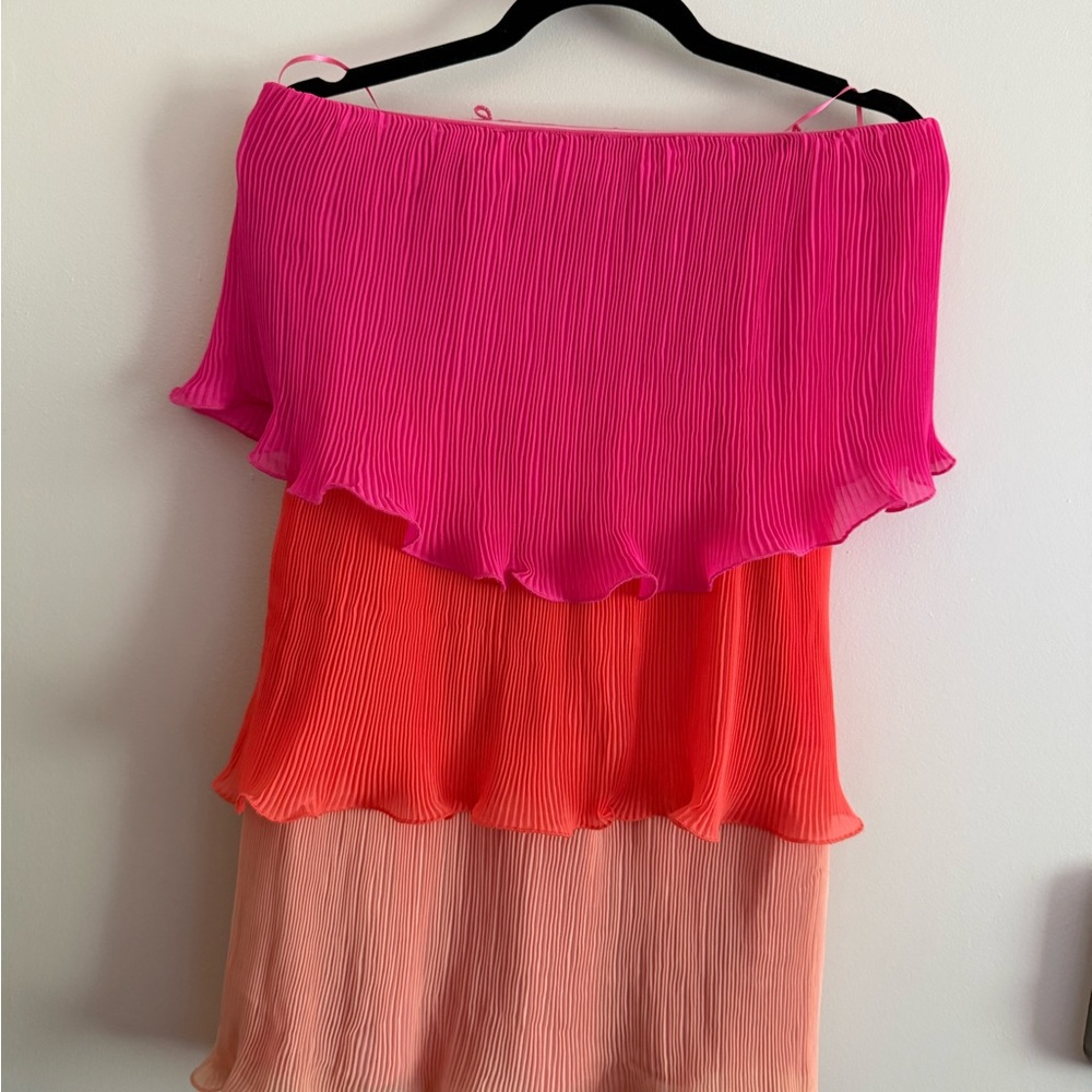Colorful Off-Shoulder Layered Dress